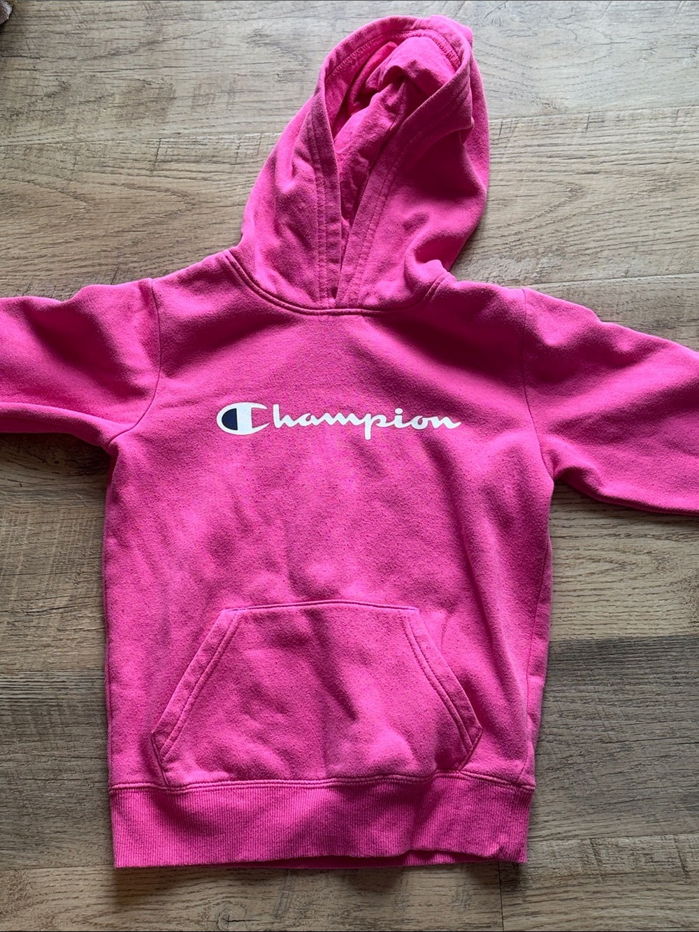 Champion Kids Hot Pink Hooded Sweatshirt with Logo